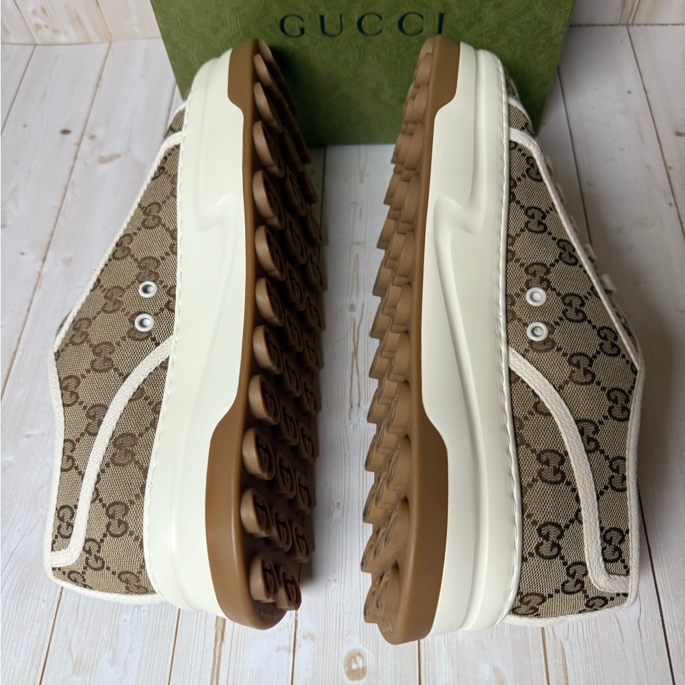 Gucci GG Supreme 1977 Tennis Canvas Sneaker Beige/Ebony-White Sz 11.5G / 12.5US - Picture 10 of 13